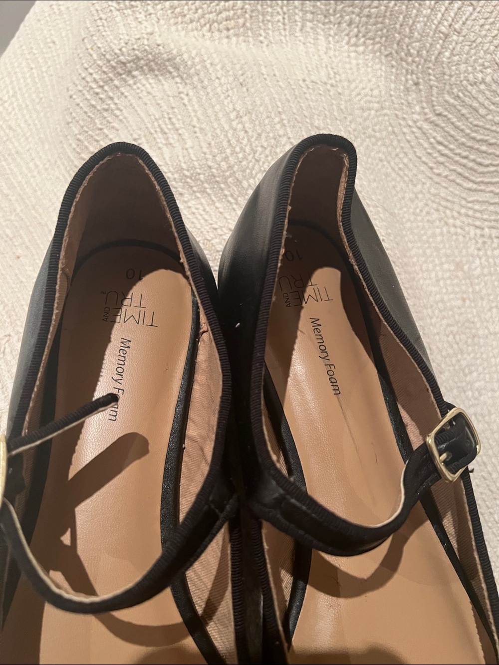 Time and Tru Black Mary Jane Flats with Buckle - Picture 3 of 4